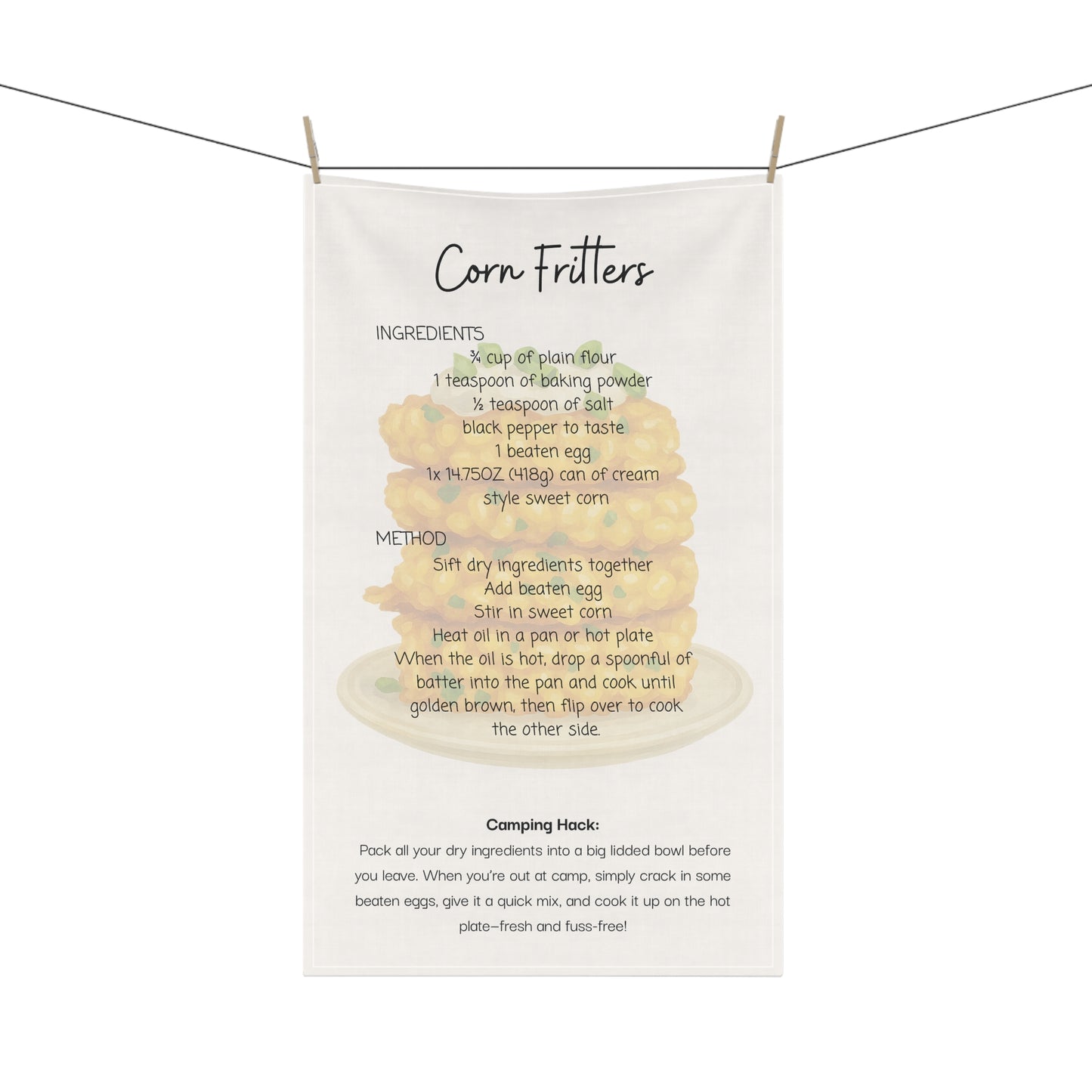 🚐✨ Corn Fritter Recipe Tea Towels ✨🚐