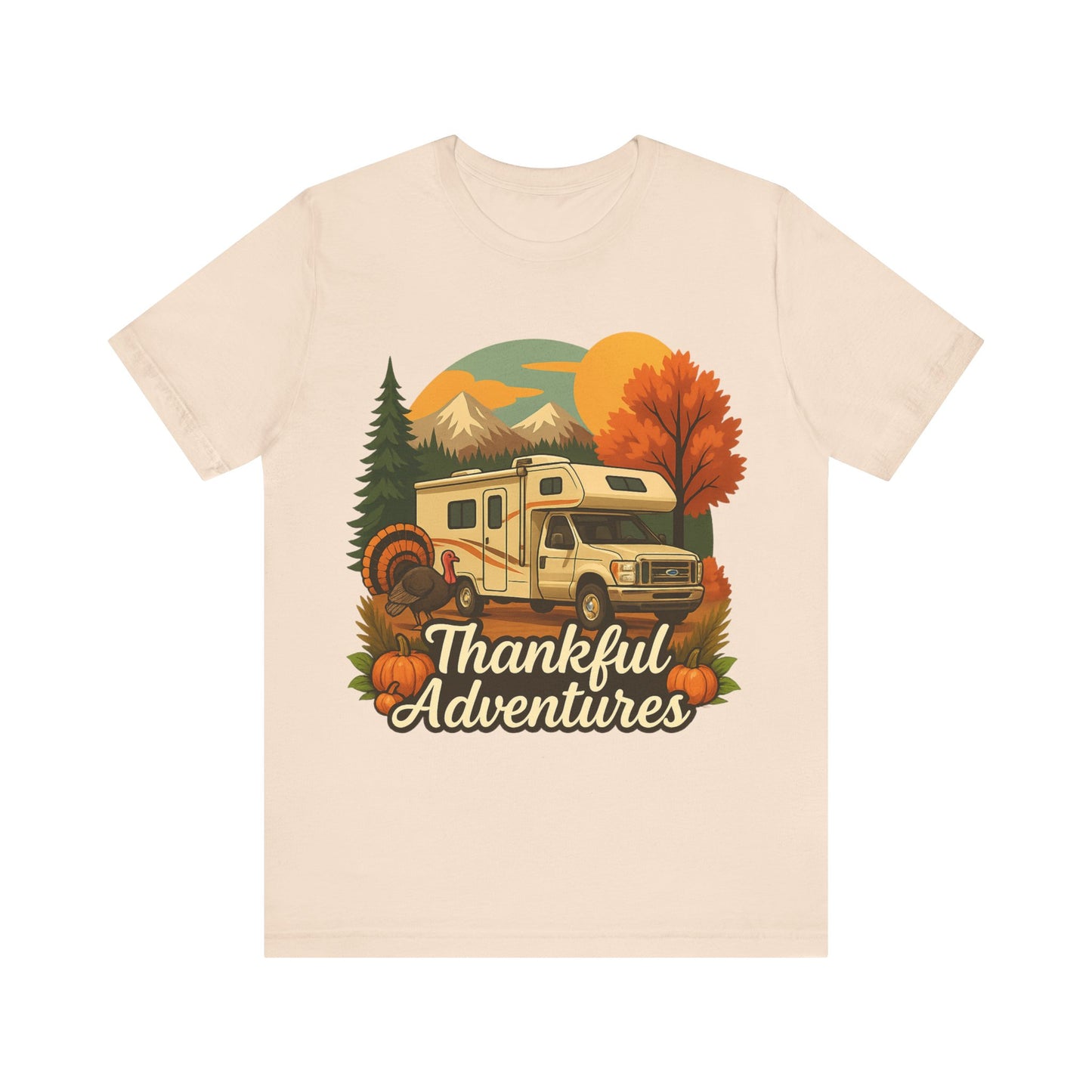 Thankful Adventures RV Camping T-Shirt – Fall Road Trip Thanksgiving Tee