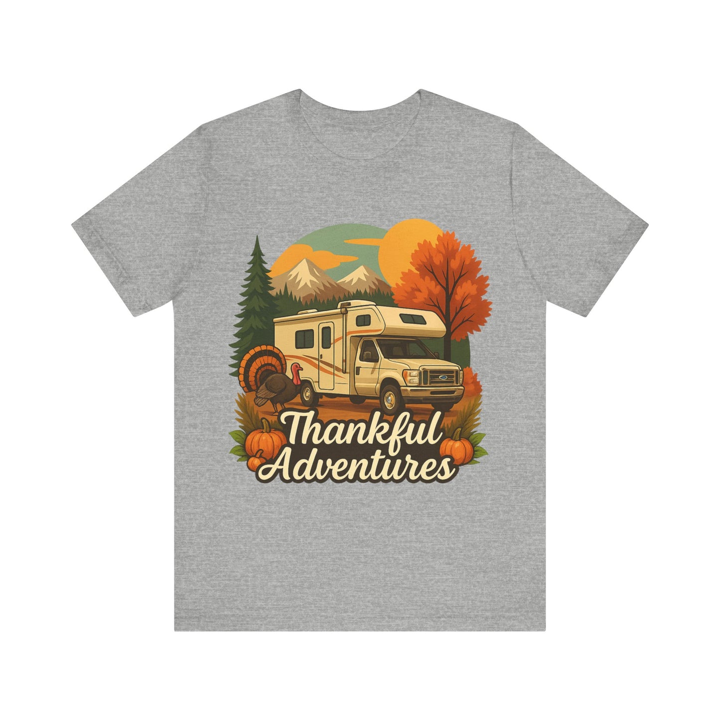 Thankful Adventures RV Camping T-Shirt – Fall Road Trip Thanksgiving Tee